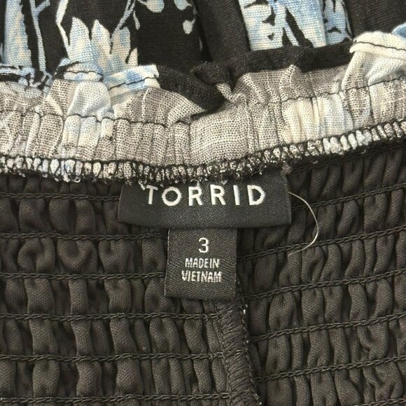 Torrid Floral Print Peplum Top Womens Plus Size 3 Smocked Square Neck - Picture 3 of 13